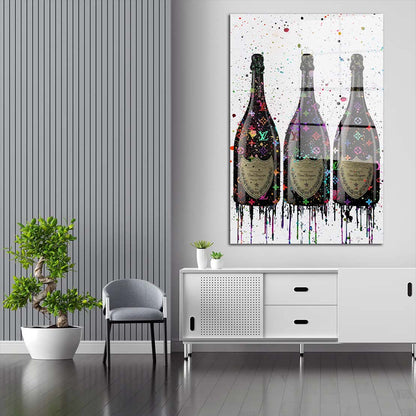 Flaschen Pop Art Luxus & Lifestyle Acrylglasbild Wandbild Bild Wanddeko Wohnzimmer XL