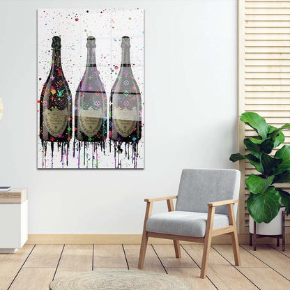 Flaschen Pop Art Luxus & Lifestyle Acrylglasbild Wandbild Bild Wanddeko Wohnzimmer XL