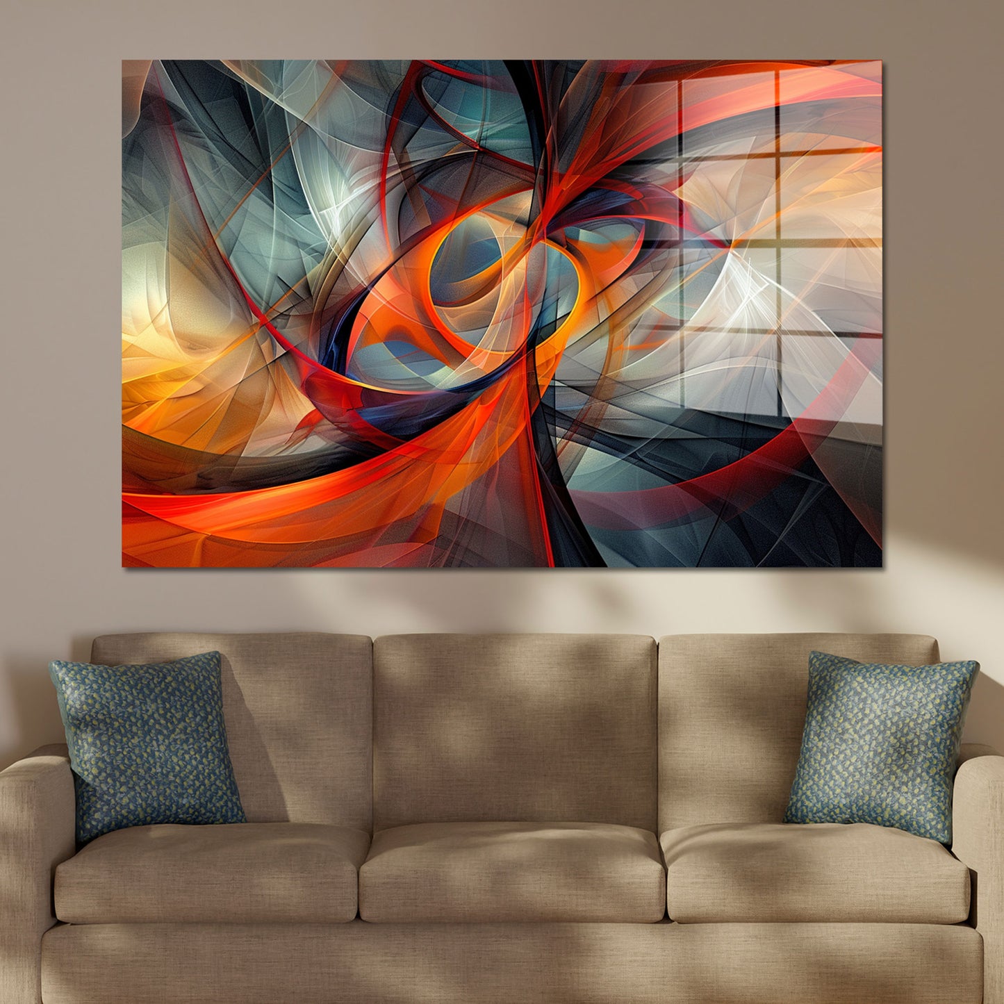 Formen in dynamischen Farben Acrylglasbild Wandbild Bild Wanddeko XL