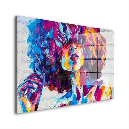 Frau Paint Pop Art Acrylglasbild Wandbild Bild Wanddeko Wohnzimmer XL