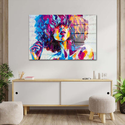 Frau Paint Pop Art Acrylglasbild Wandbild Bild Wanddeko Wohnzimmer XL