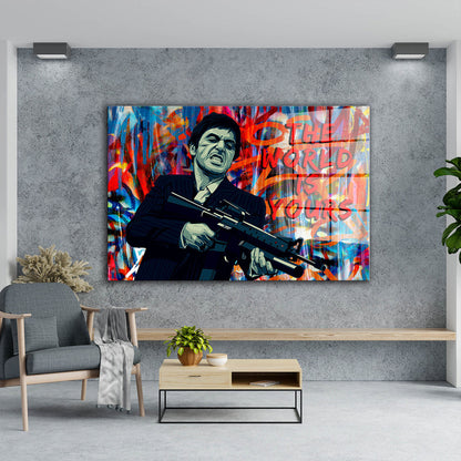 Gangster Pop Art Film Mafia Acrylglasbild Wandbild Bild Wanddeko XL
