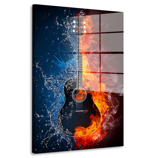Gitarre Musik Pop Art Abstract Acrylglasbild Wandbild Bild Wanddeko Wohnzimmer XL