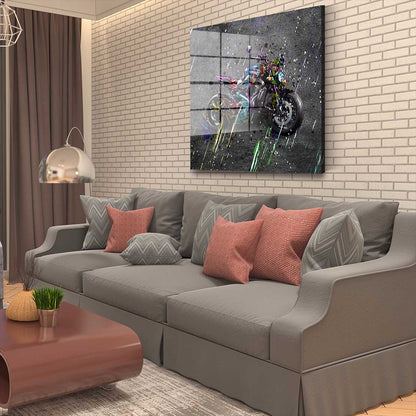 Graffiti Motorrad Harley Acrylglasbild Wandbild Bild Wanddeko Wohnzimmer XL
