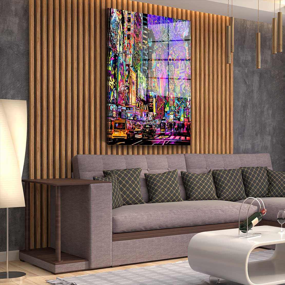 Graffiti Street Art New York Acrylglasbild Wandbild Bild Wanddeko Wohnzimmer XL