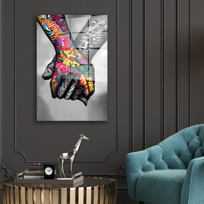 Hände Street Art Acrylglasbild Wandbild Bild Wanddeko Wohnzimmer XL