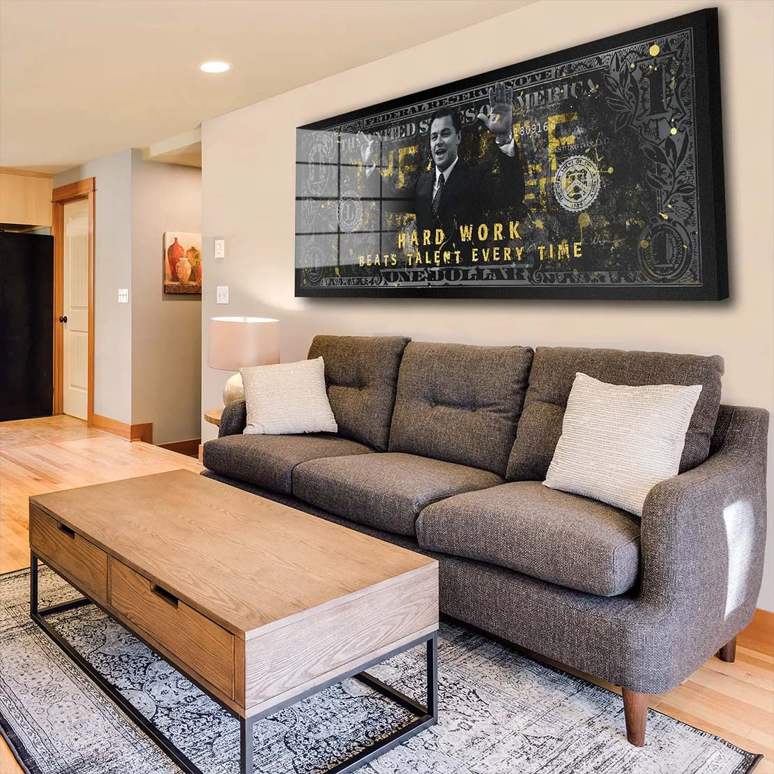Hard Work Acrylglasbild Wandbild Bild Wanddeko Wohnzimmer XL