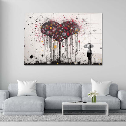 Herz Street Art abstrakt Kunstwerk Acrylglasbild Wandbild Bild Wanddeko XL