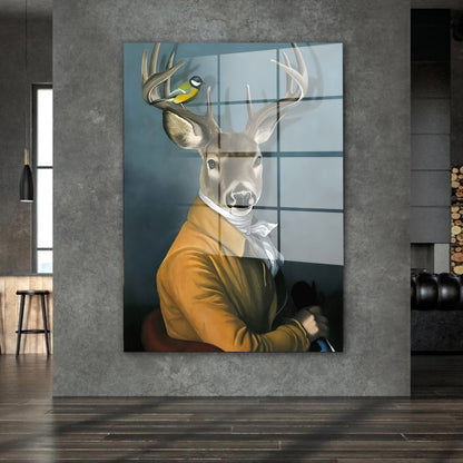 Hirsch Portrait Style Acrylglasbild Wandbild Bild Wanddeko Wohnzimmer XL