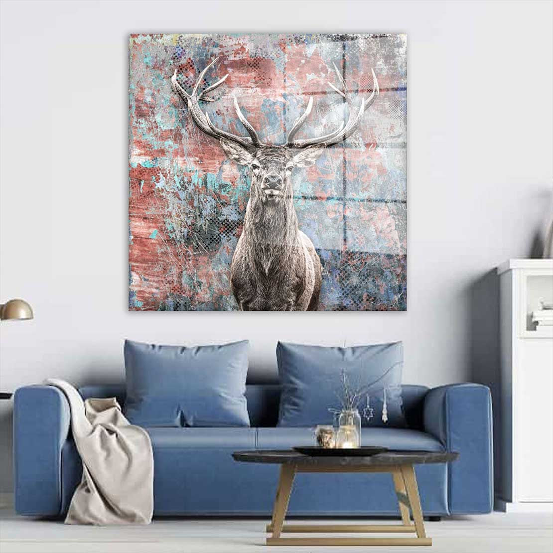 Hirsch wunderschön Acrylglasbild Wandbild Bild Wanddeko Wohnzimmer XL