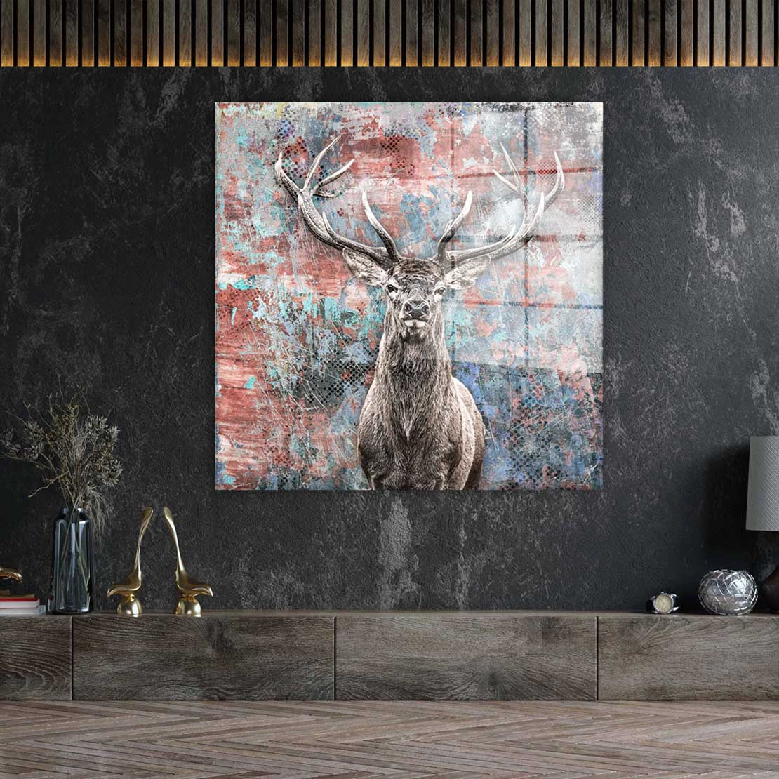 Hirsch wunderschön Acrylglasbild Wandbild Bild Wanddeko Wohnzimmer XL