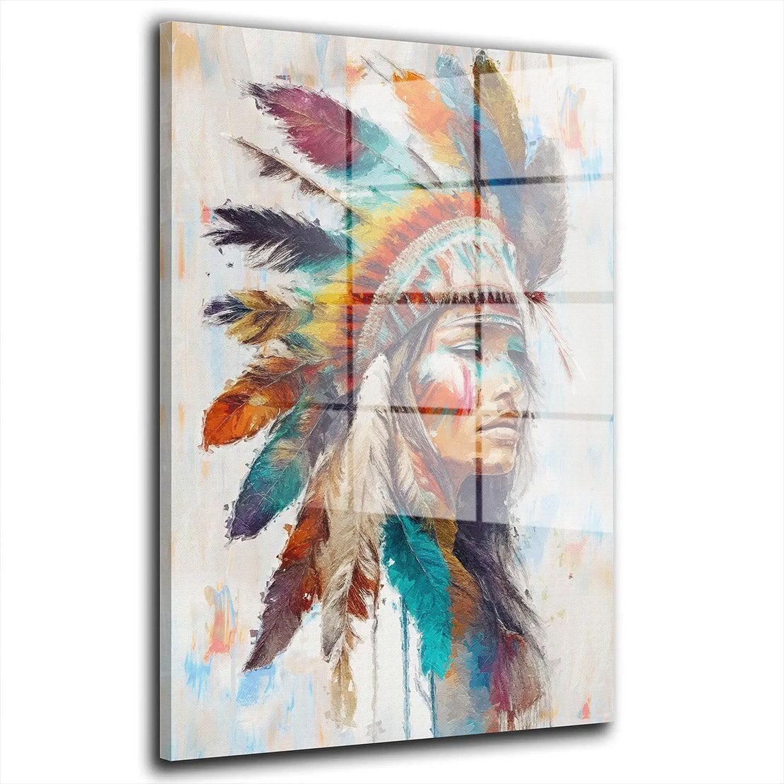 Indianerin Frau Apache Acrylglasbild Wandbild Bild Wanddeko Wohnzimmer XL