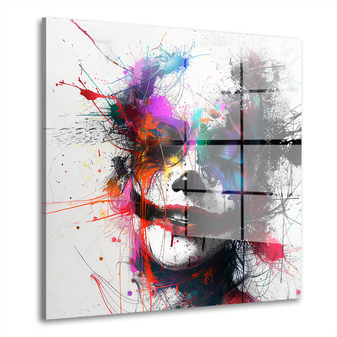 Joker im Pop Art Acrylglasbild Wandbild Bild Wanddeko Wohnzimmer XL