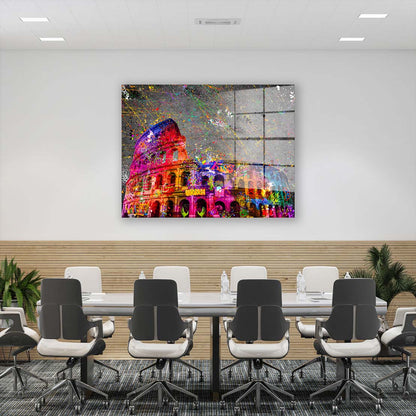 Kolosseum Graffiti Street Art Acrylglasbild Wandbild Bild Wanddeko XL Italien