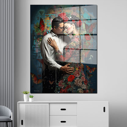 Lady Frida Flower Style Acrylglasbild Wandbild Bild Wanddeko Wohnzimmer XL