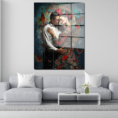 Lady Frida Flower Style Acrylglasbild Wandbild Bild Wanddeko Wohnzimmer XL