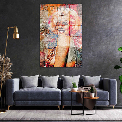 Monroe Wonderful Street Art Acrylglasbild Wandbild Bild Wanddeko Wohnzimmer XL