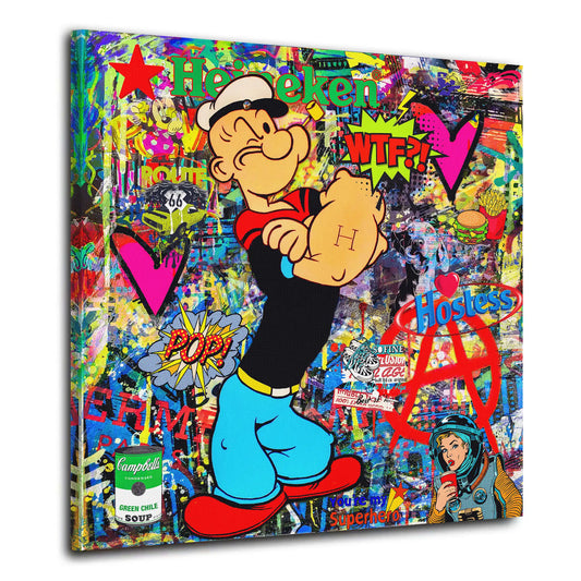 Strong Man Style Graffiti Leinwandbild Wandbild Kunstdruck XXL Deko