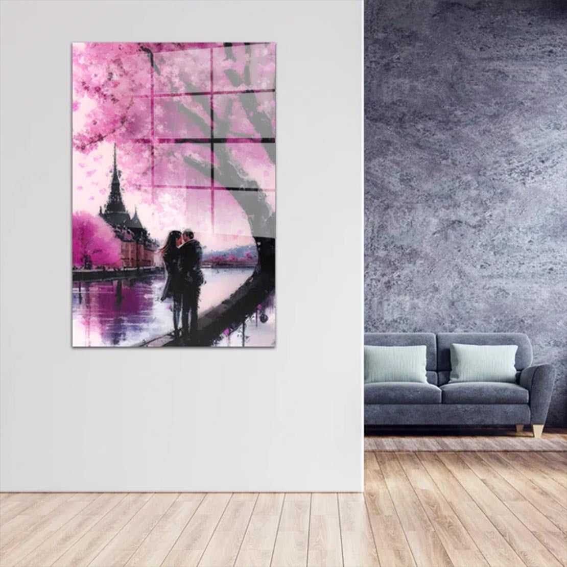 Liebespaar Beautiful Paris Acrylglasbild Wandbild Bild Wanddeko Wohnzimmer XL