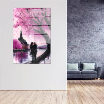 Liebespaar Beautiful Paris Acrylglasbild Wandbild Bild Wanddeko Wohnzimmer XL