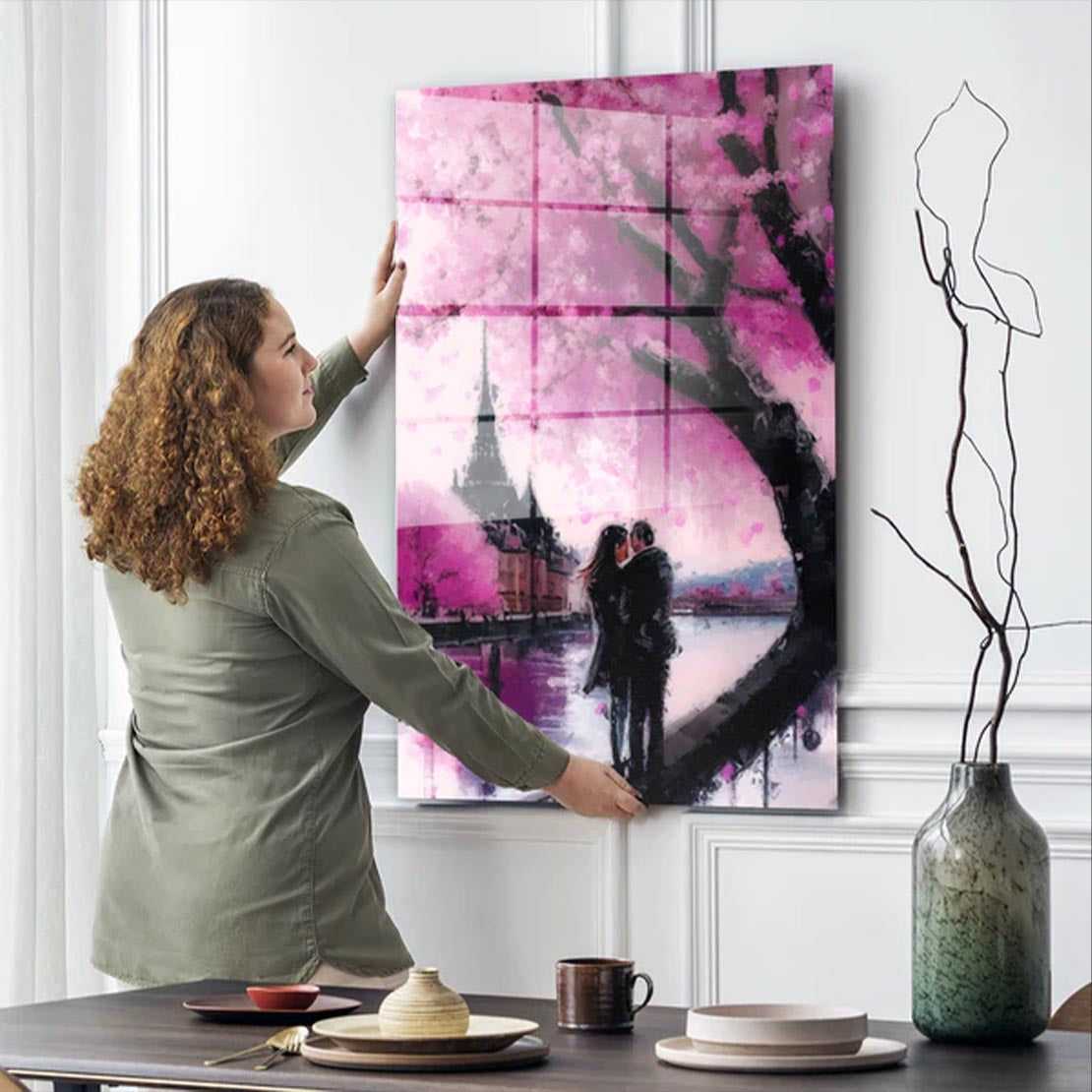 Liebespaar Beautiful Paris Acrylglasbild Wandbild Bild Wanddeko Wohnzimmer XL