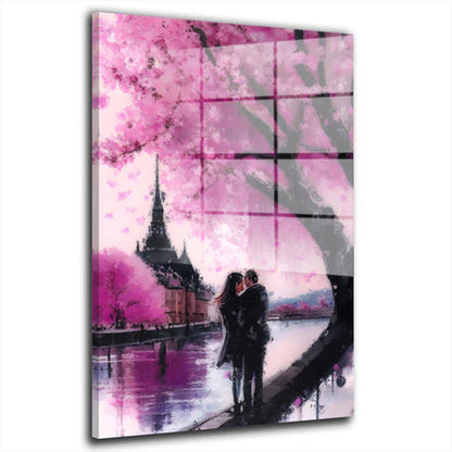 Liebespaar Beautiful Paris Acrylglasbild Wandbild Bild Wanddeko Wohnzimmer XL