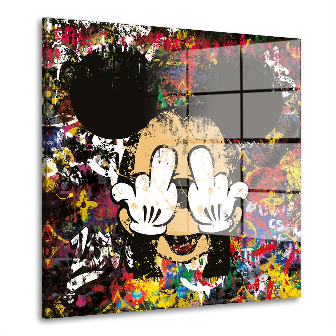 Lifestyle Street Art Comic Maus Acrylglasbild Wandbild Bild Wanddeko Wohnzimmer XL