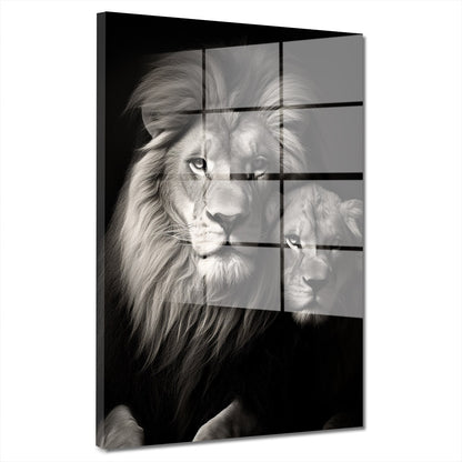 Löwenpaar schwarz weiß Acrylglasbild Wandbild Bild Wanddeko Wohnzimmer XL