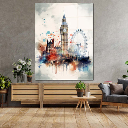 London abstrakt Acrylglasbild Wandbild Bild Wanddeko Wohnzimmer XL