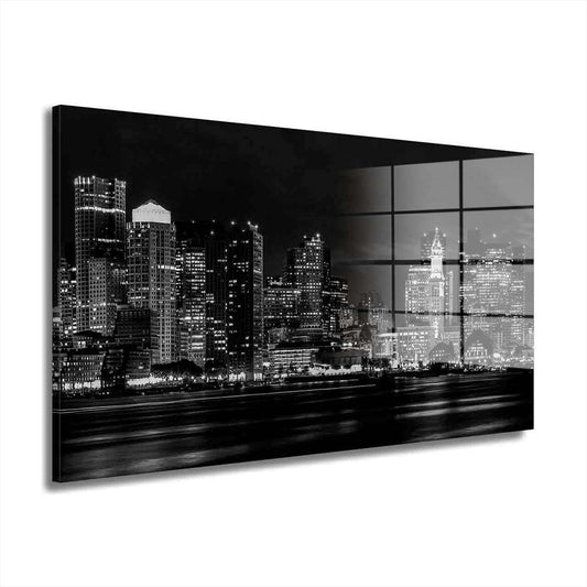Manhattan Skyline schwarz weiß Acrylglasbild Wandbild Bild Wanddeko XL