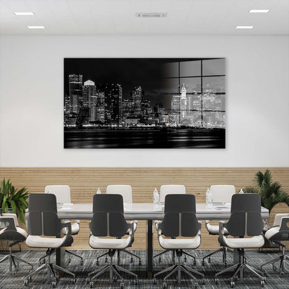 Manhattan Skyline schwarz weiß Acrylglasbild Wandbild Bild Wanddeko XL