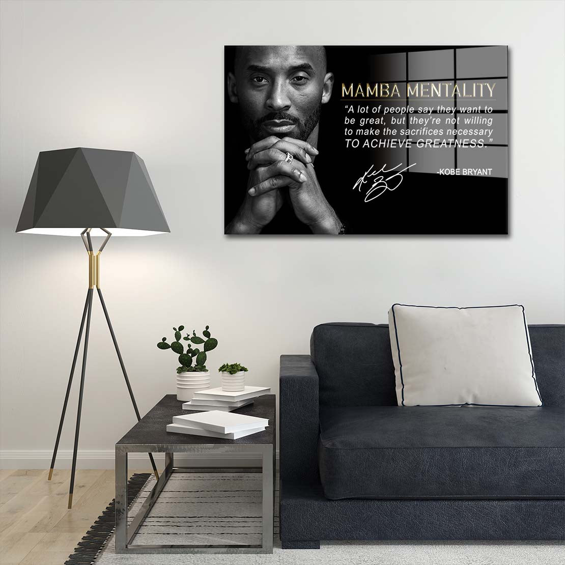 Mantra Motivation Mamba Mentalität Greatness Acrylglasbild Wandbild Bild Wanddeko XL