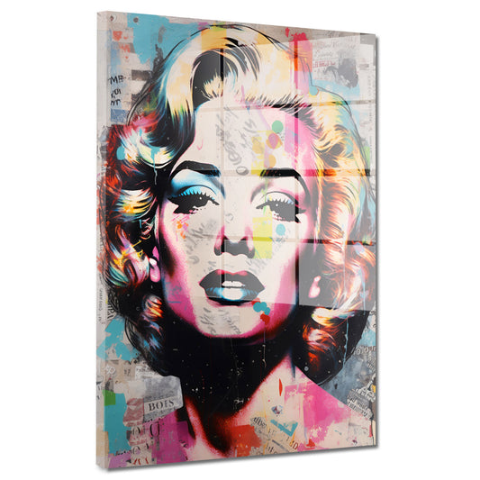 Marilyn Abstract Colour Acrylglasbild Wandbild Bild Wanddeko Wohnzimmer XL