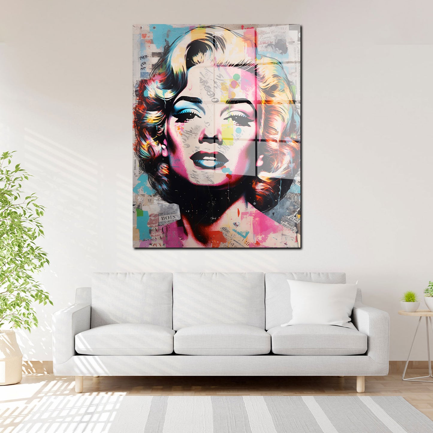 Marilyn Abstract Colour Acrylglasbild Wandbild Bild Wanddeko Wohnzimmer XL