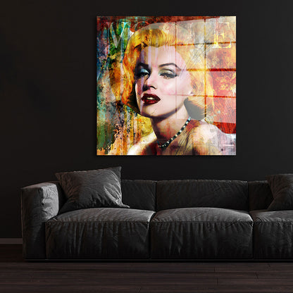 Marilyn Vintage Pop Art Acrylglasbild Wandbild Bild Wanddeko Wohnzimmer XL