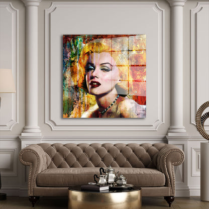Marilyn Vintage Pop Art Acrylglasbild Wandbild Bild Wanddeko Wohnzimmer XL