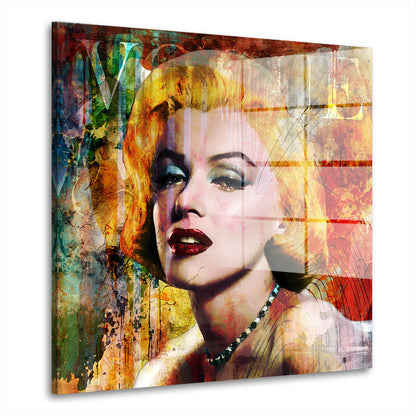 Marilyn Vintage Pop Art Acrylglasbild Wandbild Bild Wanddeko Wohnzimmer XL