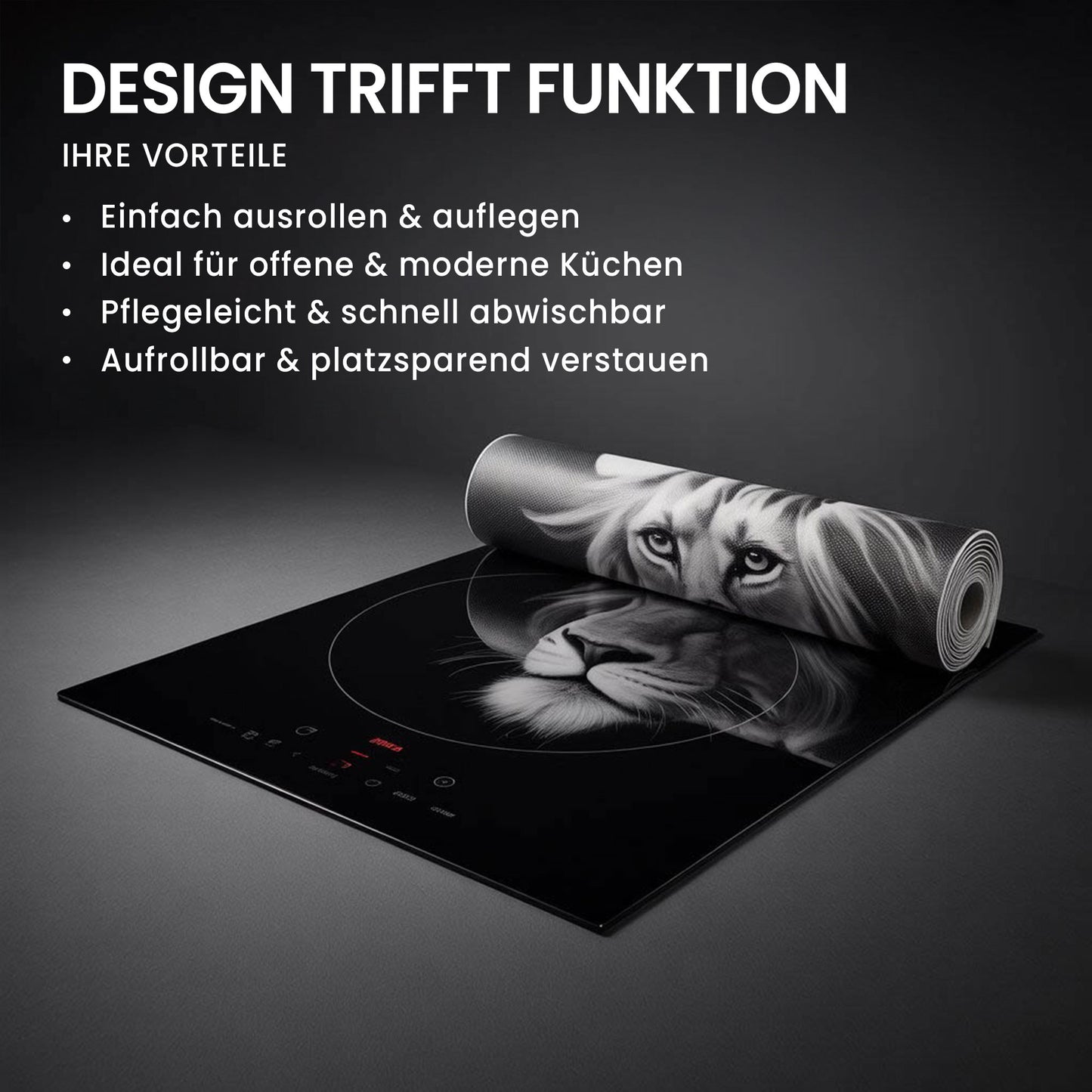 Buddha abstrakt Herdabdeckplatte Vinyl Induktionsschutz Ceranfeld Kochfeld