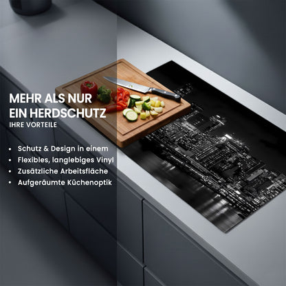 Buddha abstrakt Herdabdeckplatte Vinyl Induktionsschutz Ceranfeld Kochfeld