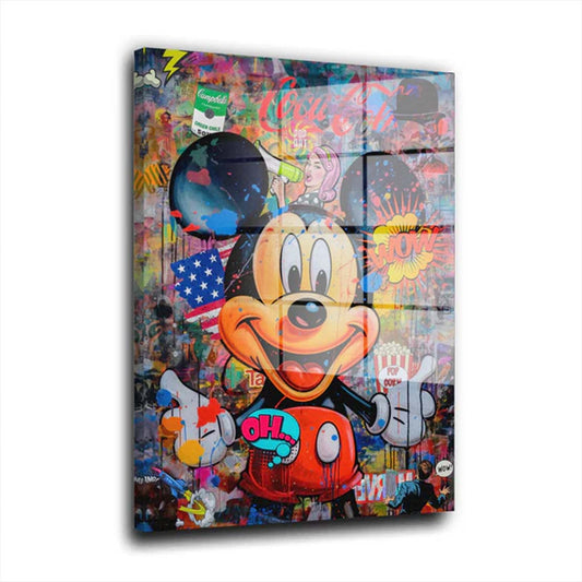 Maus Pop Art Style Acrylglasbild Wandbild Bild Wanddeko Wohnzimmer XL
