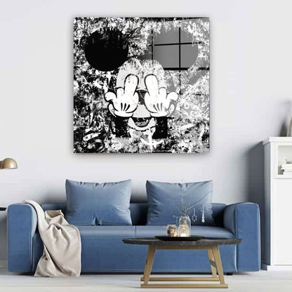 Maus Street Art Comic Acrylglasbild Wandbild Bild Wanddeko Wohnzimmer XL