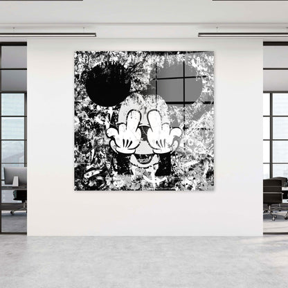 Maus Street Art Comic Acrylglasbild Wandbild Bild Wanddeko Wohnzimmer XL