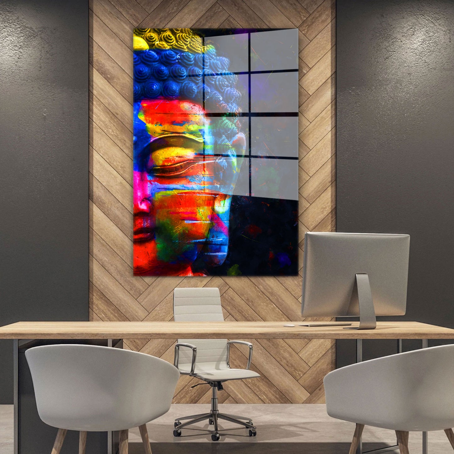 Meditation Buddha Colour Acrylglasbild Wandbild Bild Wanddeko Wohnzimmer XL