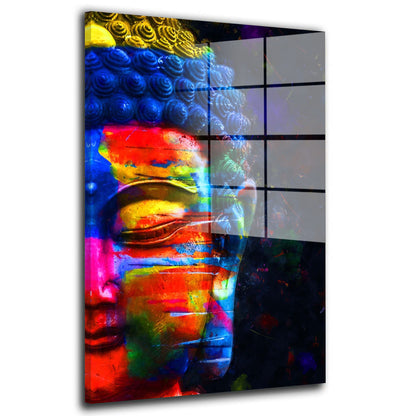 Meditation Buddha Colour Acrylglasbild Wandbild Bild Wanddeko Wohnzimmer XL