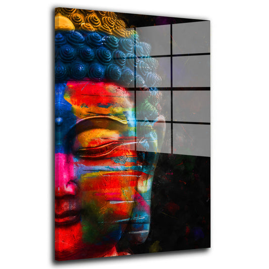 Meditation Buddha Pop Art Acrylglasbild Wandbild Bild Wanddeko Wohnzimmer XL
