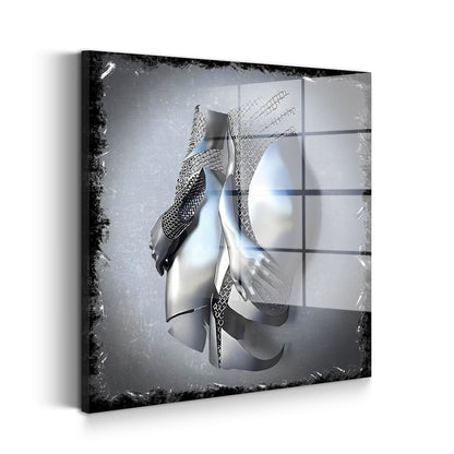Metallfigur 2 Körper Acrylglasbild Wandbild Bild Wanddeko Wohnzimmer XL