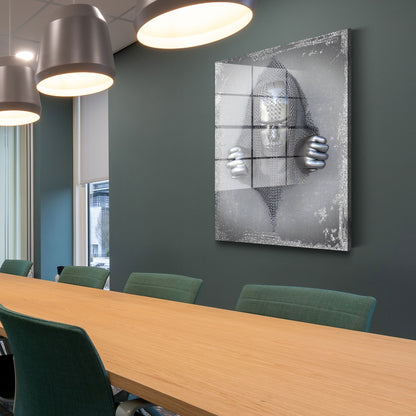 Metallfigur abstrakt Chains Acrylglasbild Wandbild Bild Wanddeko Wohnzimmer XL