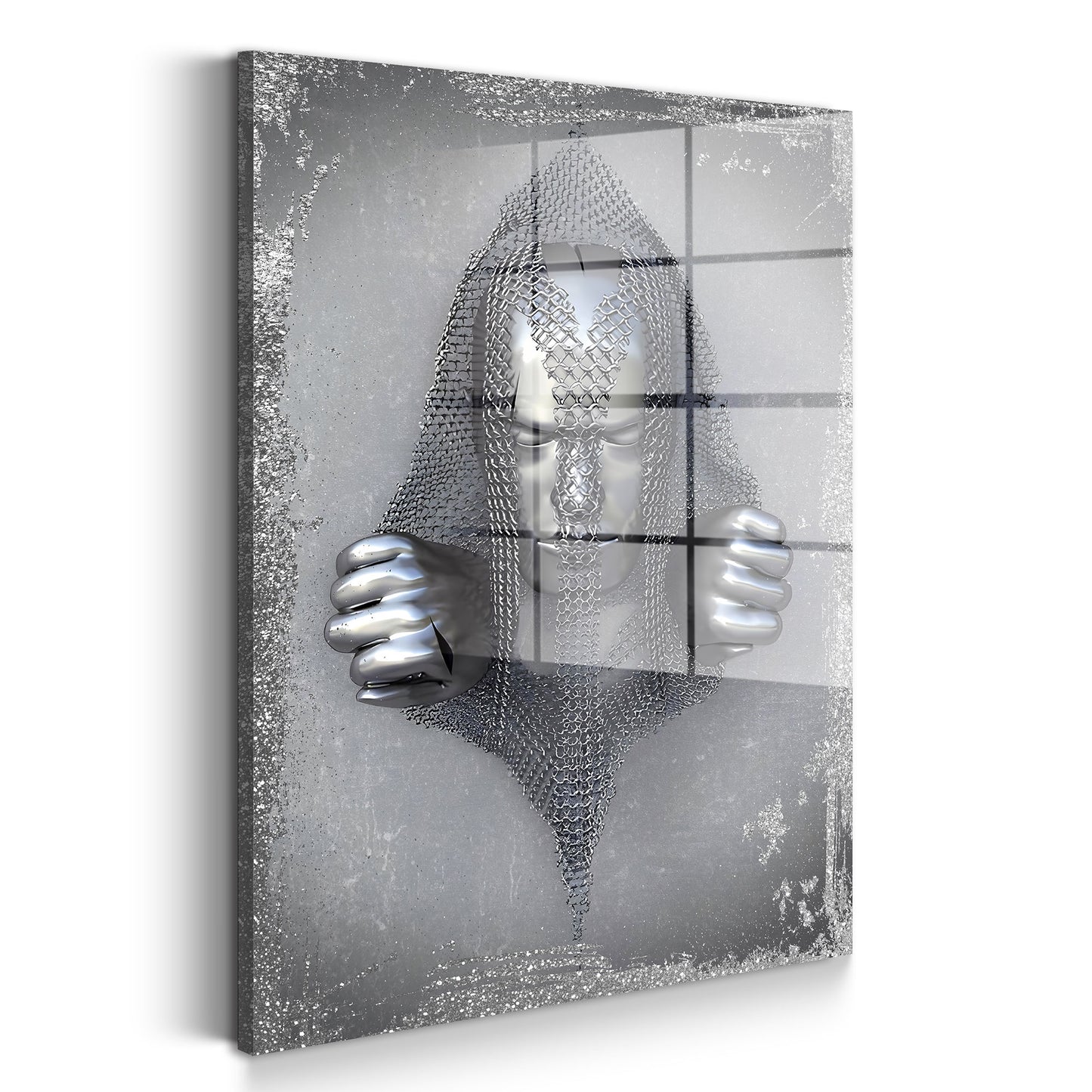 Metallfigur abstrakt Chains Acrylglasbild Wandbild Bild Wanddeko Wohnzimmer XL