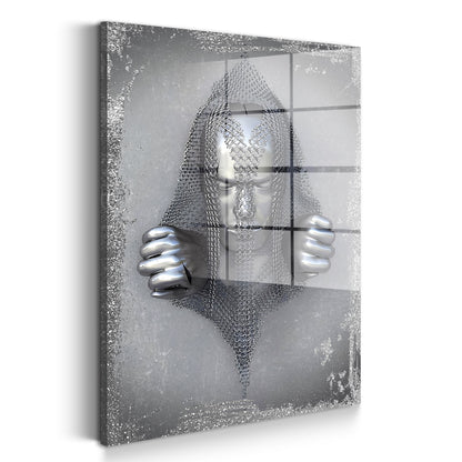 Metallfigur abstrakt Chains Acrylglasbild Wandbild Bild Wanddeko Wohnzimmer XL