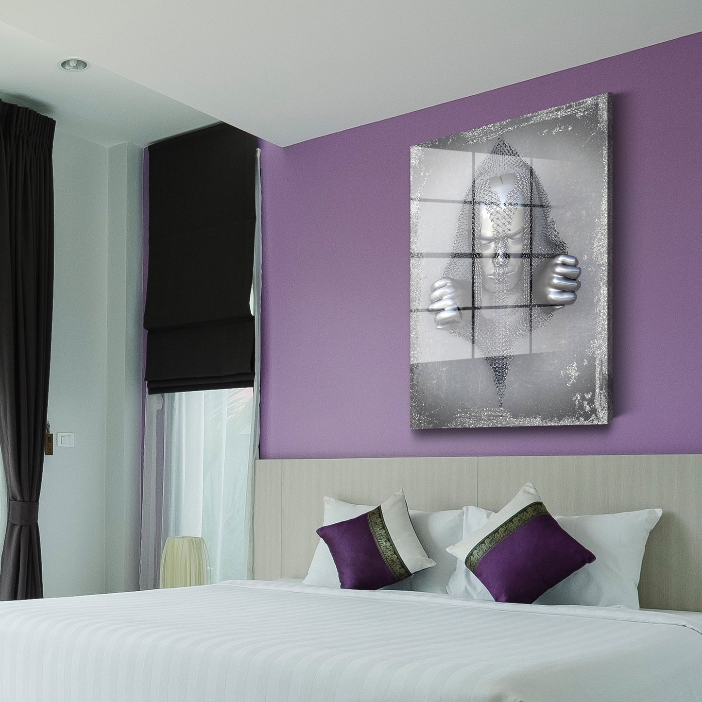 Metallfigur abstrakt Chains Acrylglasbild Wandbild Bild Wanddeko Wohnzimmer XL